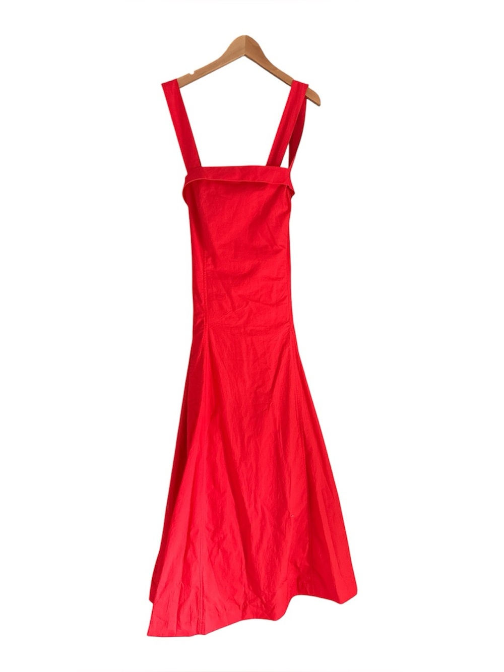 Banana Republic Bright Red Midi Dress with Adjustable Wide Straps